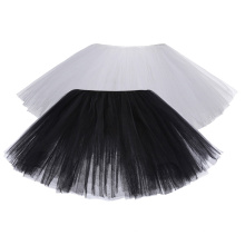 Kate Kasin Sexy Frauen 10 &quot;6-Layer Schwarz-Weiß Tüll Netting Tutu Rock KK000310